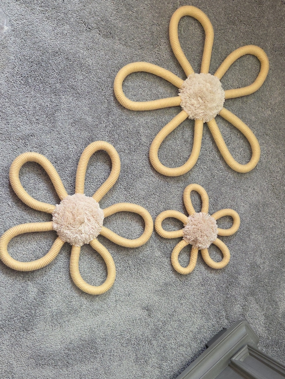 Hobby Lobby Yellow Rope Flower Wall Décor Trio